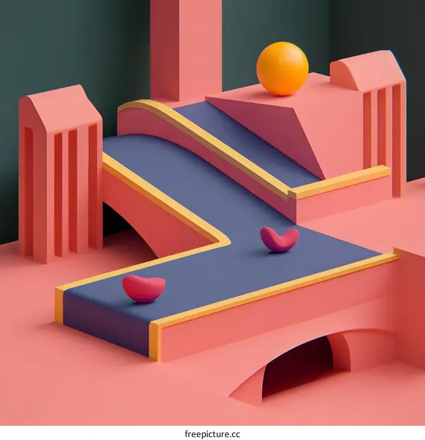 Abstract 3D Geometric Shapes Art Illustration