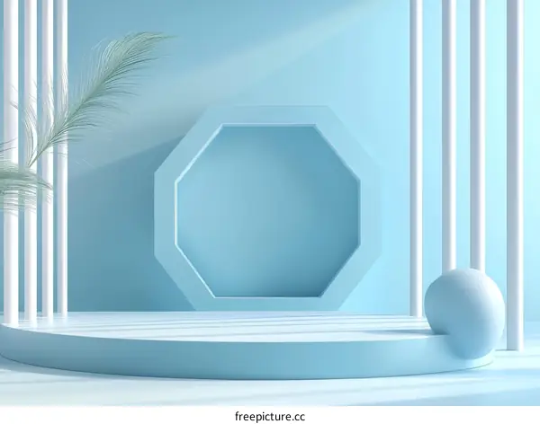 Modern Minimalist Light Blue Geometric Scene