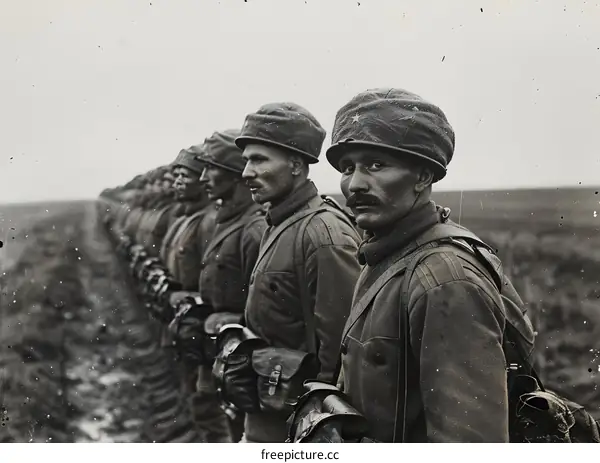 A group of soldiers in the First World War