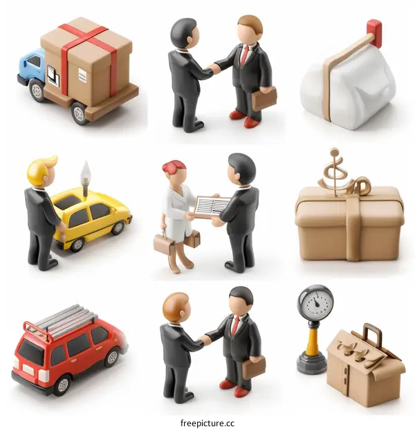 3D Illustration of Business Transactions