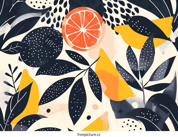 Abstract Pattern With Lemon and Orange Slices