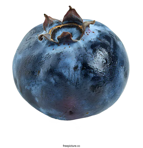 [Transparent Background PNG]Single blueberry on a white background