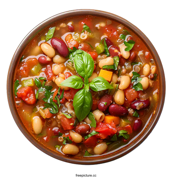 [Transparent Background PNG]Hearty Vegetable and Bean Soup