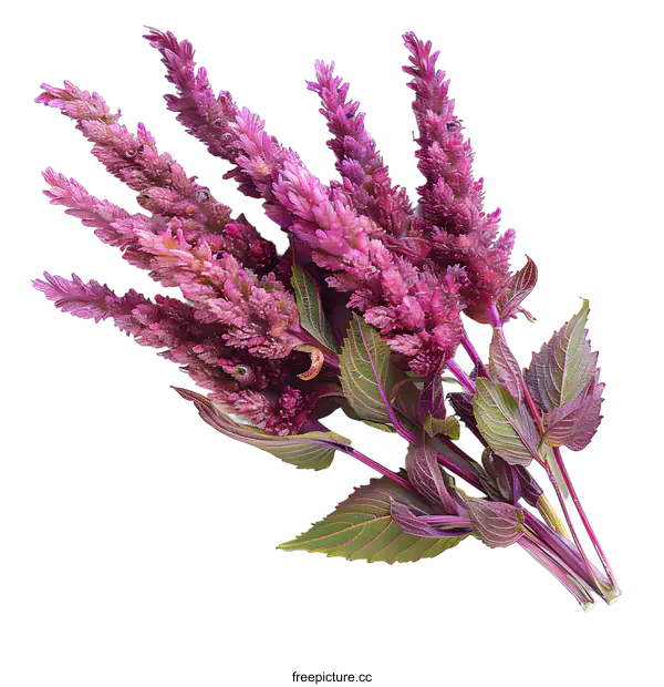 [Transparent Background PNG]Purple Amaranth Flowers on White Background