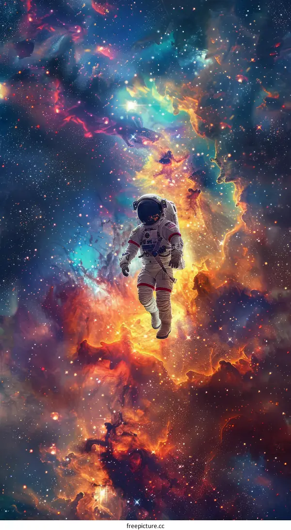 Astronaut in Nebula Space
