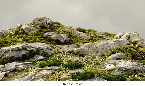 Rocky Mountain Landscape with Greenery