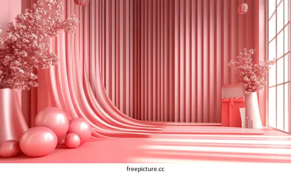 Pink Room Scene with Decor