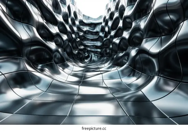 Black and White Futuristic Tunnel