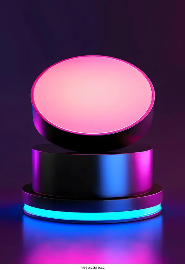 Abstract Neon Circle Light Background