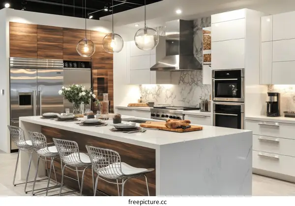 Modern Kitchen Design with Island and Appliances
