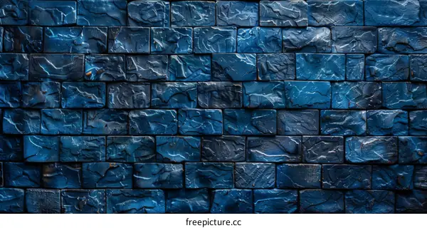 Distressed Blue Brick Wall Texture