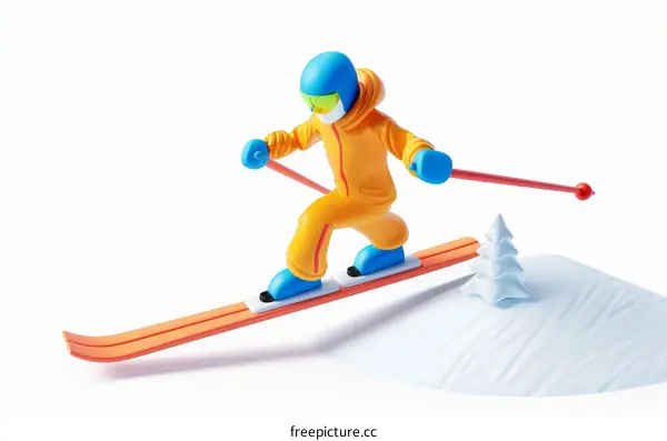 A skier is skiing down a snowy slope.