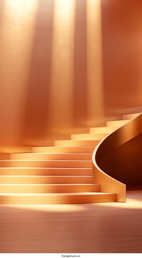 Modern Minimalist Spiral Staircase Interior Scene