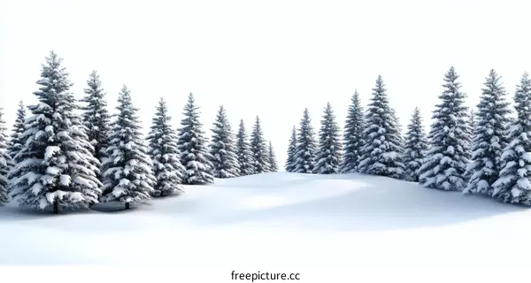 Snowy Winter Forest Landscape Illustration