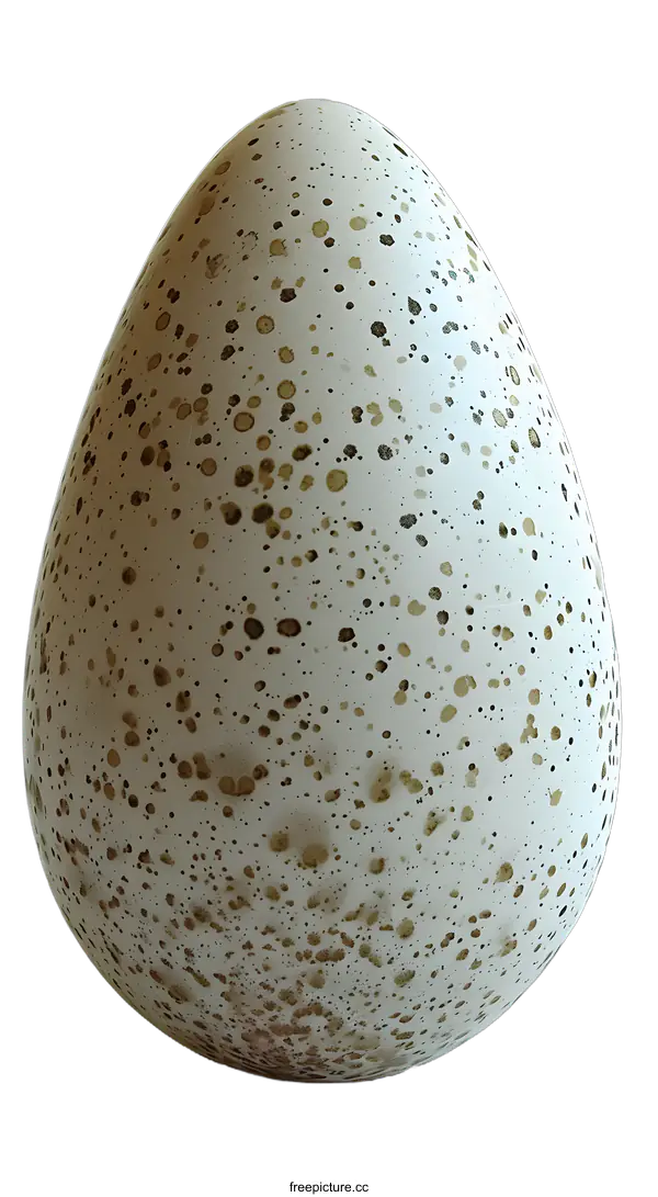 [Transparent Background PNG]Single Speckled Egg on White Background