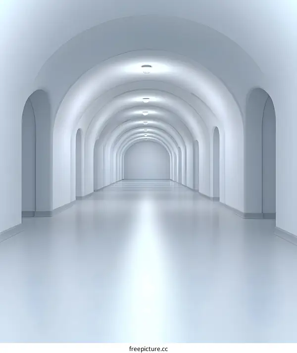 White Arched Corridor Interior Design