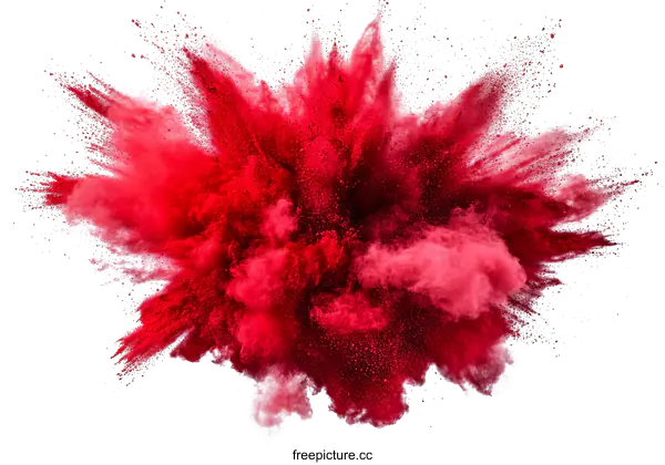 [Transparent Background PNG]Explosive Red Powder Explosion Abstract Background