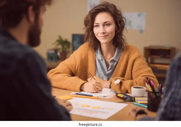 Business Meeting or Interview of Two People