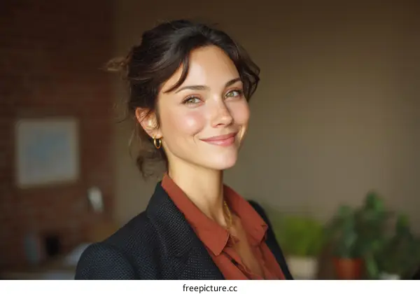 Smiling Woman in a Professional Setting