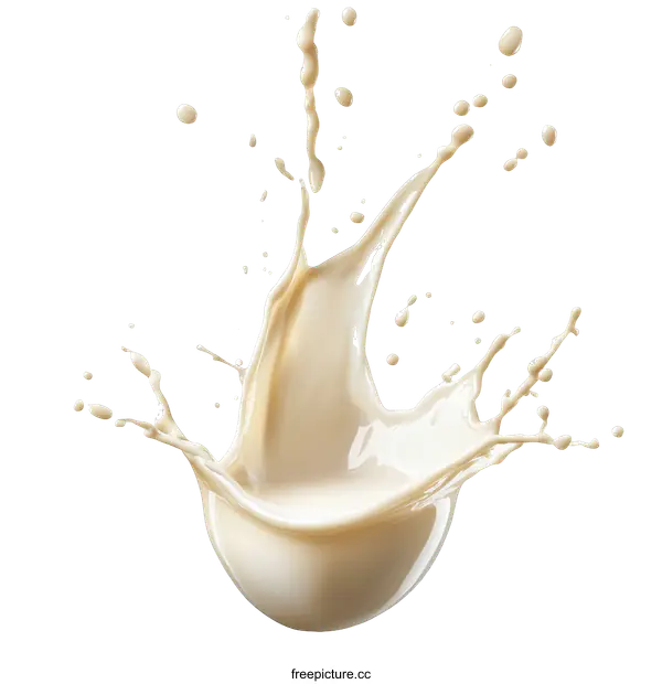 [Transparent Background PNG]Delicious Milk Splash Illustration