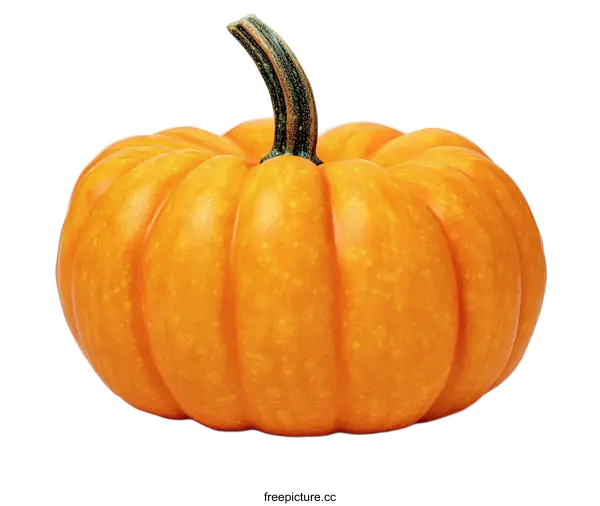 [Transparent Background PNG]Single Orange Pumpkin on White Background