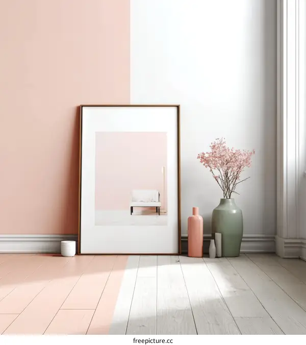 Modern Minimalist Pink and White Interior Design