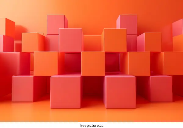 Abstract Geometric Cubes Composition