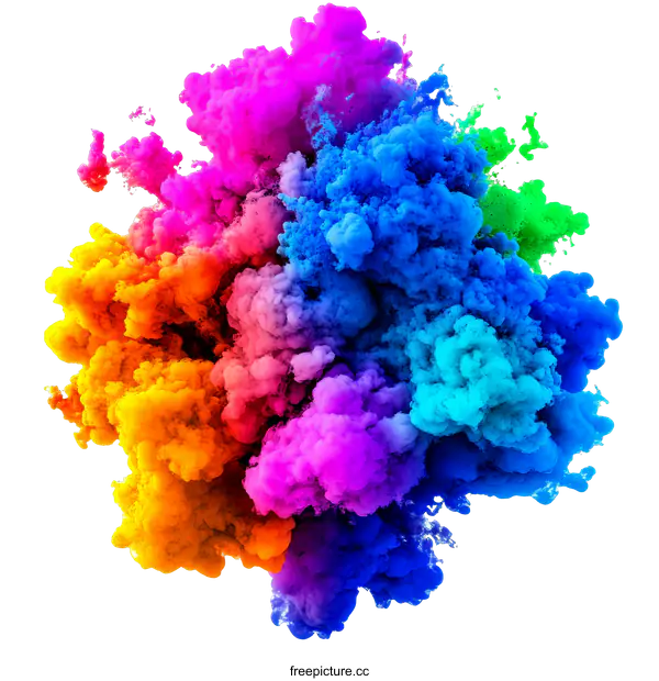 [Transparent Background PNG]Colorful Ink Explosion Abstract Design