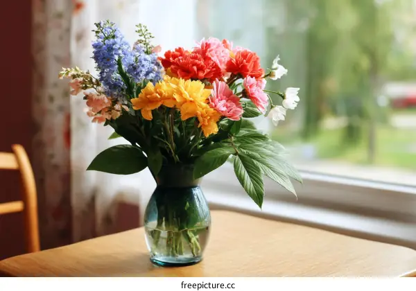 Colorful Flower Bouquet in a Vase