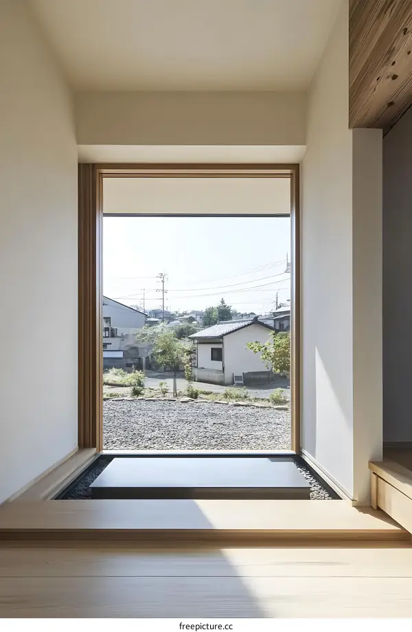 Modern Japanese Home Interior Design with Large Window