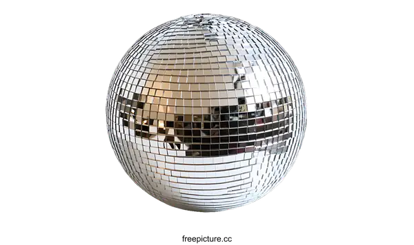 [Transparent Background PNG]Shiny Disco Ball on White Background