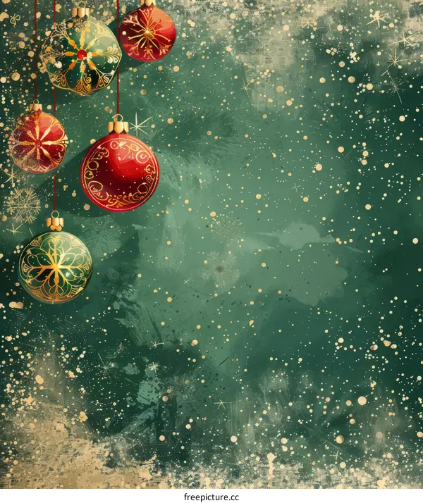 Festive Christmas Ornaments Background