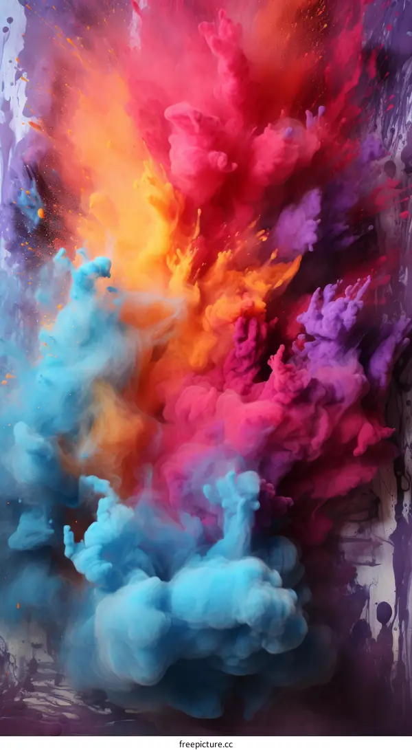 Abstract Colorful Smoke Explosion