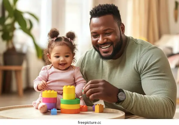 Father and Daughter Playful Time Together