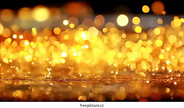 Golden Bokeh Background with Sparkling Lights