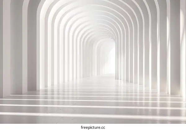 Modern Architecture with White Minimalist Corridor