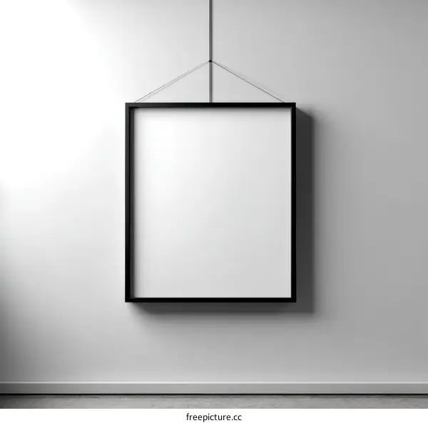Empty Black Framed Artwork Mockup