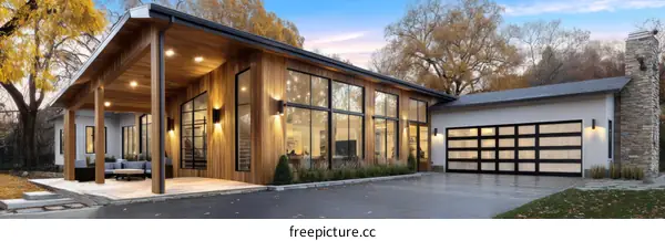 Modern Farmhouse Exterior with Open Layout