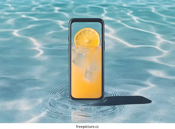 Summer Drink in Phone Screen