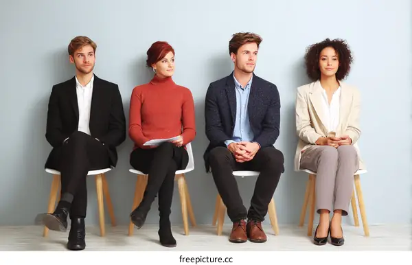 Job Applicants Waiting for Interviews in a Row