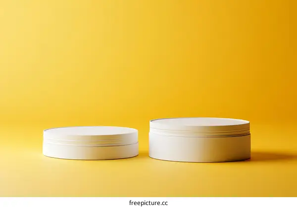 White Product Display on Yellow Background