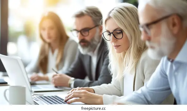 Business People Working Together in Modern Office