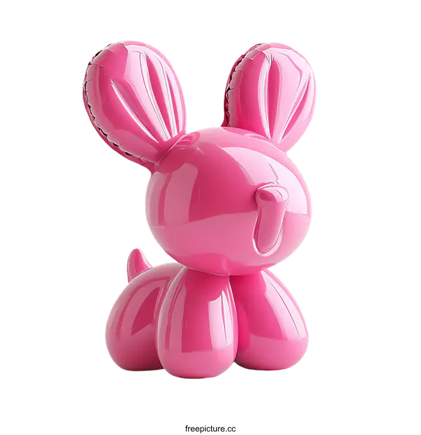 [Transparent Background PNG]Pink Balloon Dog Figurine Sculpture