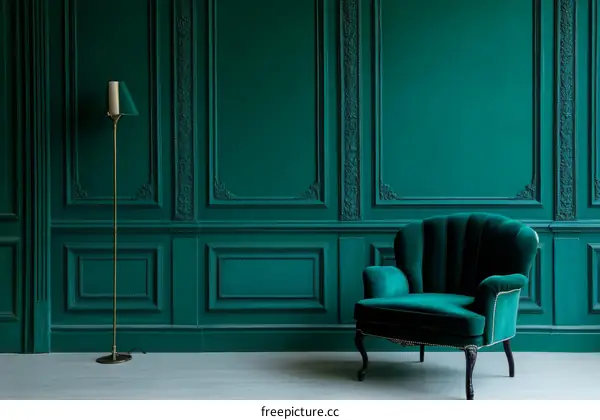 Emerald Green Room with Classic Chair