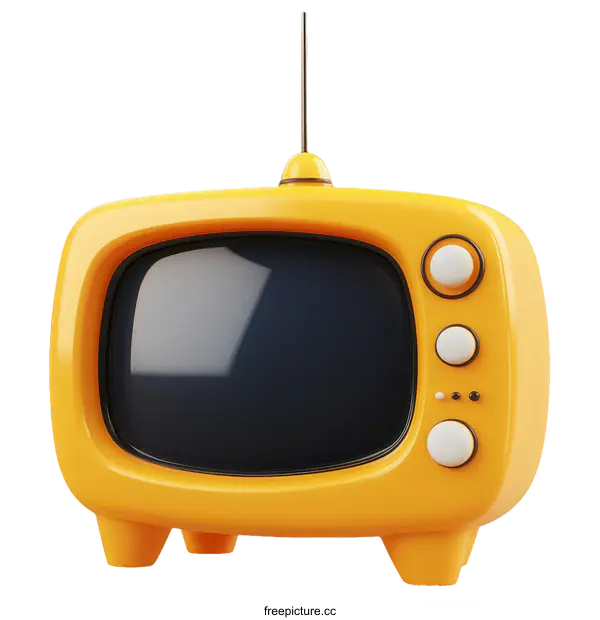 [Transparent Background PNG]Retro Orange Television Illustration
