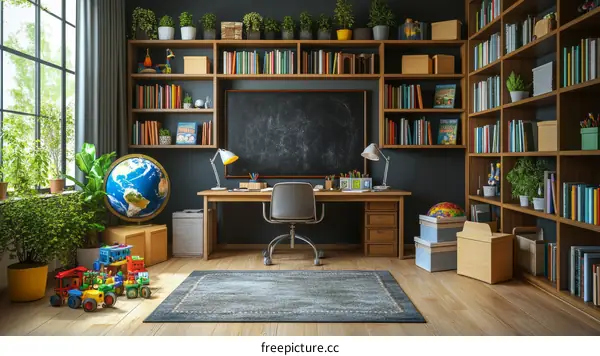 Cozy Childrens Study Room Interior Design