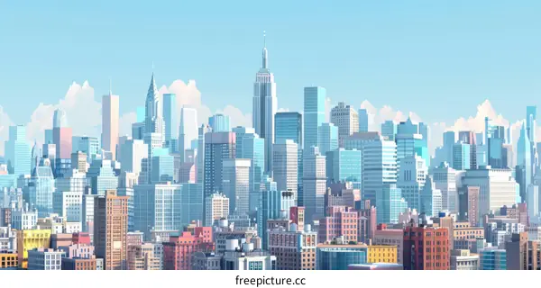 Modern Skyscrapers in Manhattan, New York City