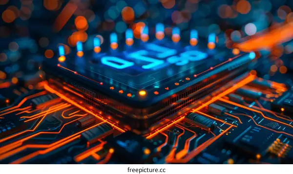 Central processing unit with binary code and circuit board
