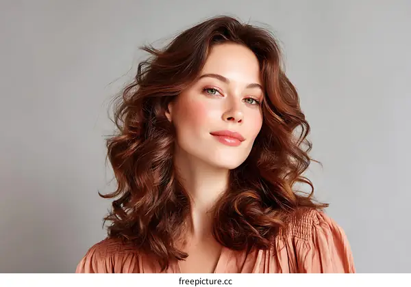 Beautiful Woman with Curly Hair