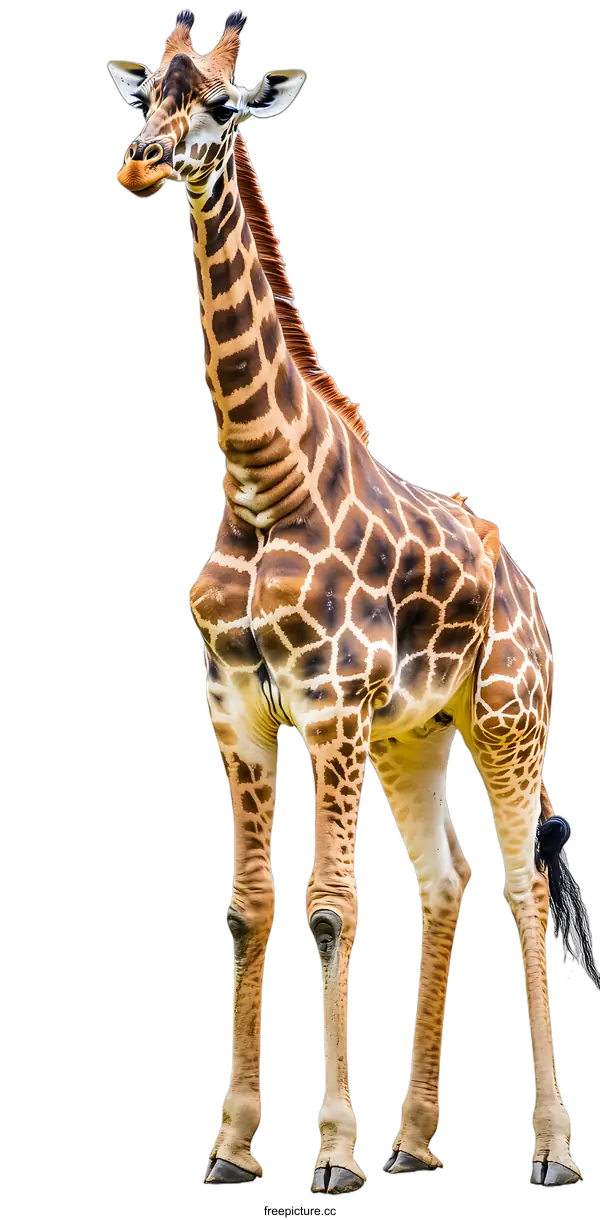 [Transparent Background PNG]Giraffe Standing Isolated On White Background